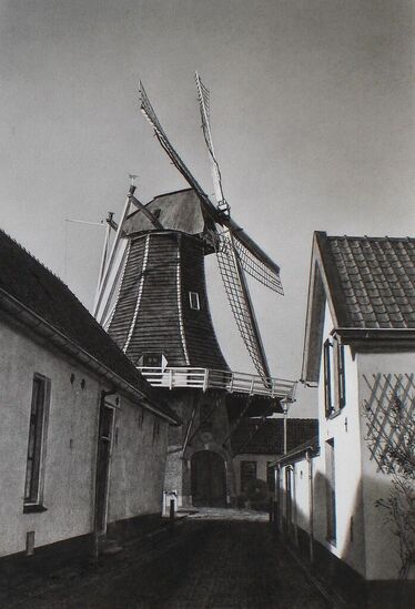 De molen bij Hattem - Houtskool