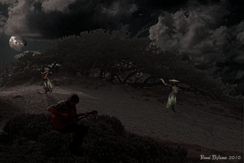 Dancing in the moonlight.