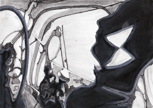 tekeningen - meestal oliepastel, inkt, potlood op papier - afmetingen 21x15 / 15x21 / 15x15