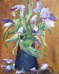 bloemen en planten geschilderd in acryl, olieverf, inkt