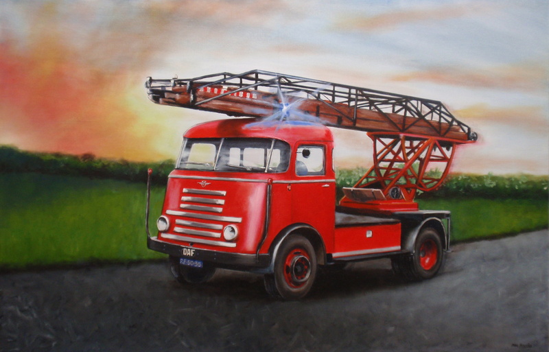 Daf 7 streper lader brandweer wagen