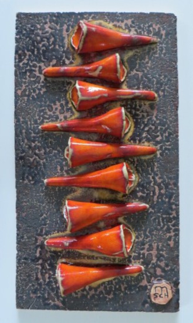 Keramiekschilderij Kelkjes