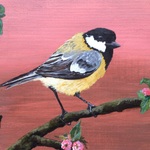 Acryl schilderijtjes op steigerhouten plankjes