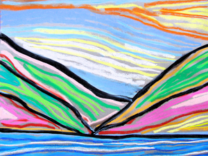 Pastel drawings of landscapes and some still life made in 2023