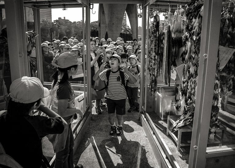 Schoolklas in Hiroshima Japan