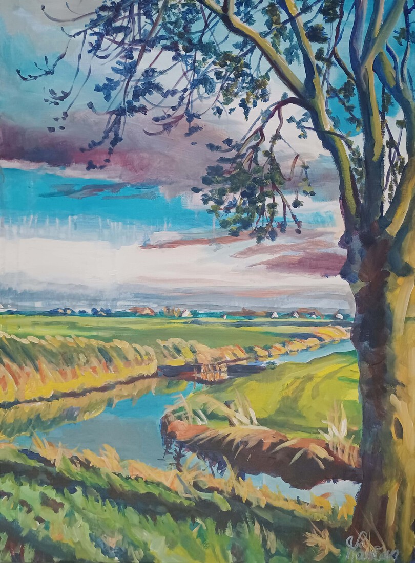 Eempolder, uitzicht vanaf gemaal bij Eemnes