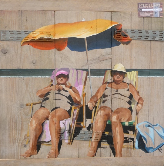 Dames op strand
