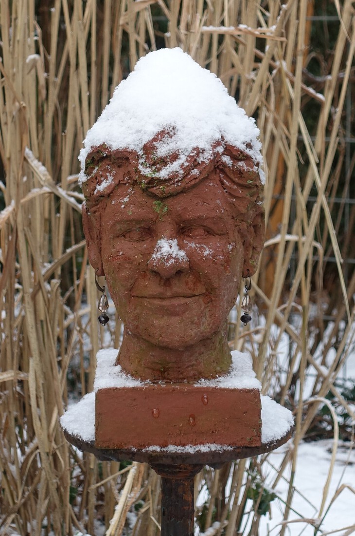 Zelfportret met sneeuwmuts