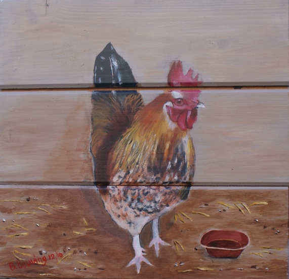 Tweeluik vader's kippen