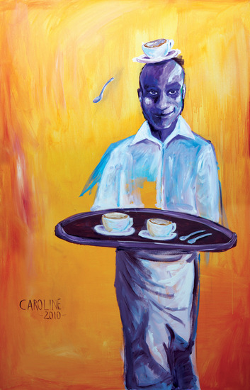 De ober en de koffie