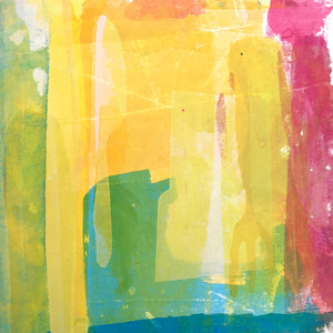 Schilderen op een zeef, zo ontstaan unieke monoprints.