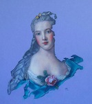 Drawings with pastel- and coloared pencil on coloured paper and framed in black 3D- frame, size 25 x 25 x 4,5 cm. You can ask for a picture of a particular drawing in the frame. Also two pastel drawings on cardboard in a wooden frame.