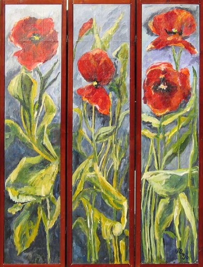 kamerscherm klaprozen