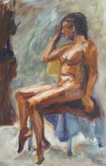 zittend vrouwelijk naakt