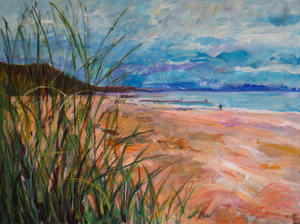 Mijn foto's van de zee en het strand inspireerden me tot het maken van deze werken