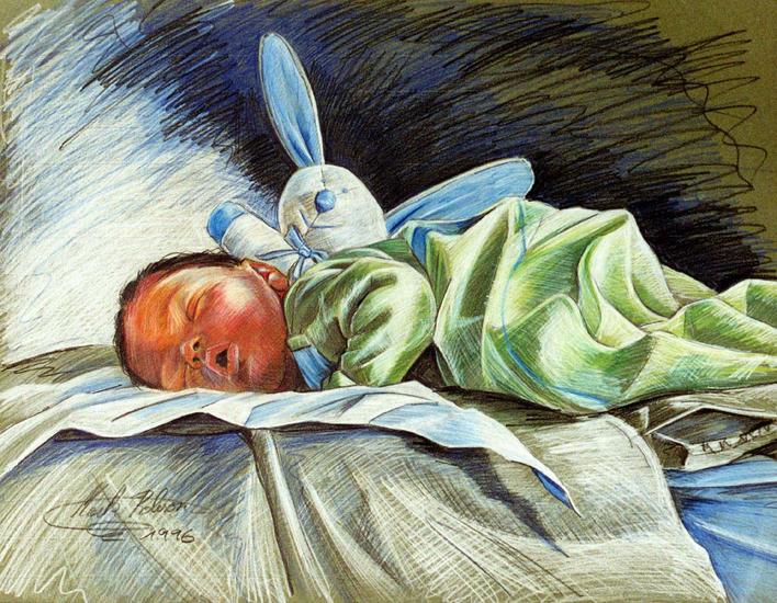 Baby en Konijntje Blauwoor