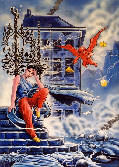 Mijmerende vrouw bij het Putke