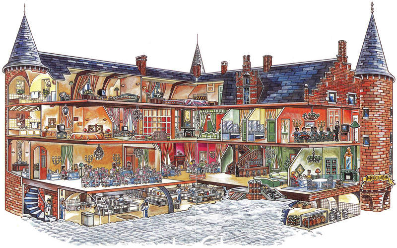 Cutaway Drawing (Doorkijk-illustratie) - Kasteel Cleydael