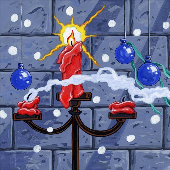 Kandelaar in de wind