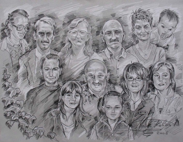 Familie portret van grootvader