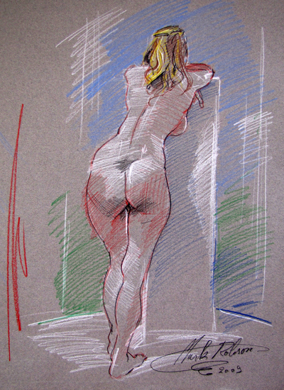 Rugzicht van een leunende vrouw