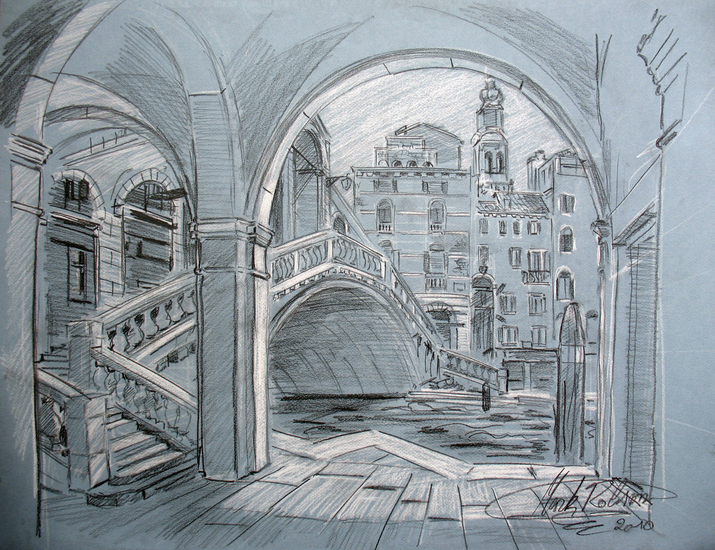 Italië - Zicht op de Rialtobrug in Venetië