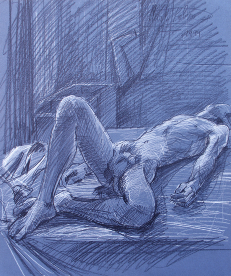 Liggend mannelijk naakt