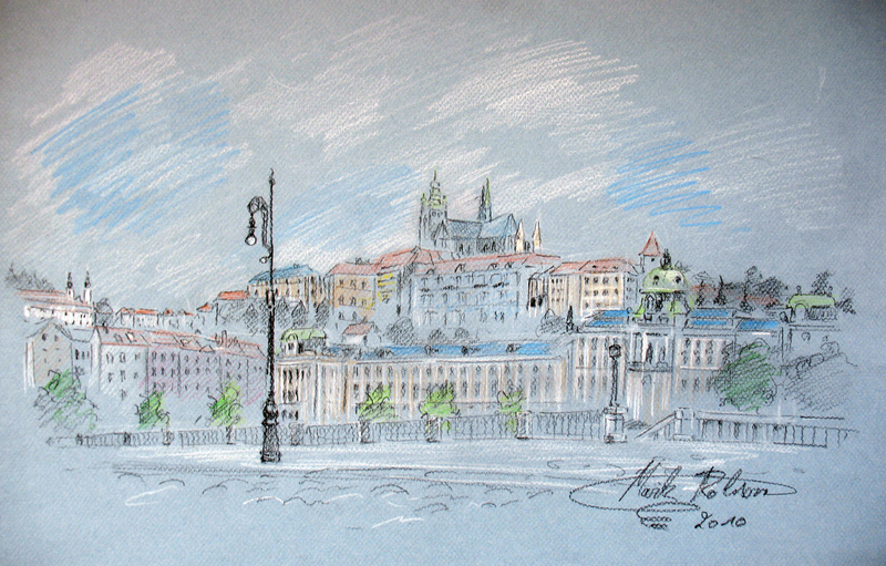 Praag - zicht op de Praagse burcht