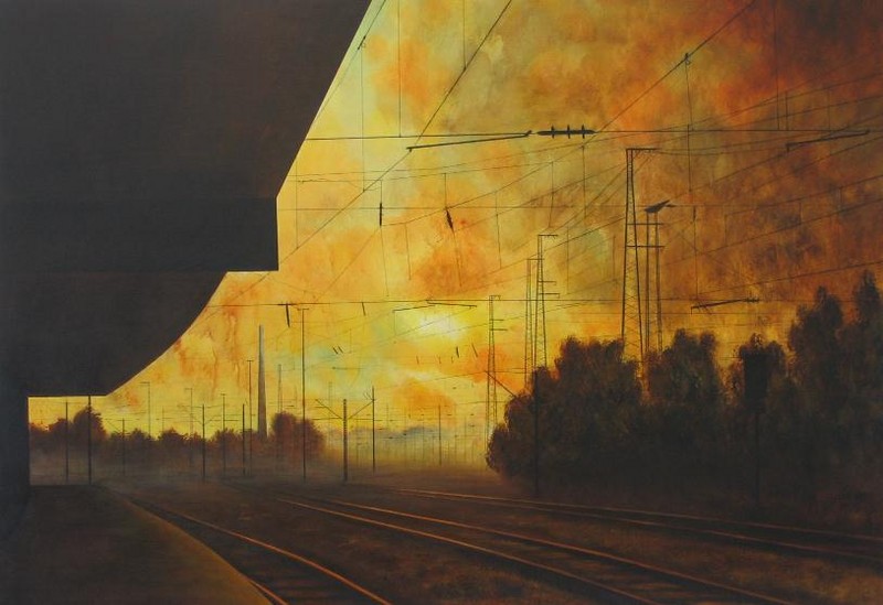Nürnberg Hbf bij avondlicht