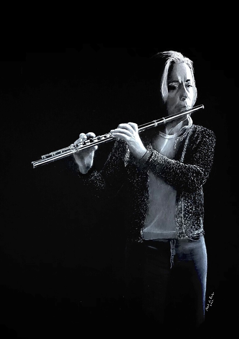 Musicus op dwarsfluit