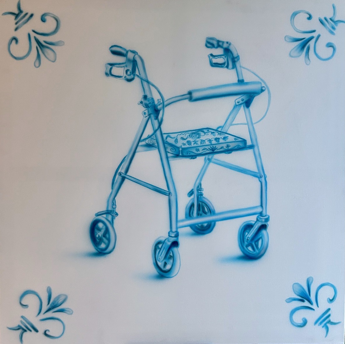 Delfts blauwe rollator