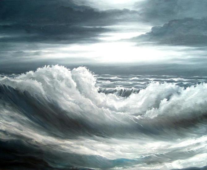 De zee bij stormweer