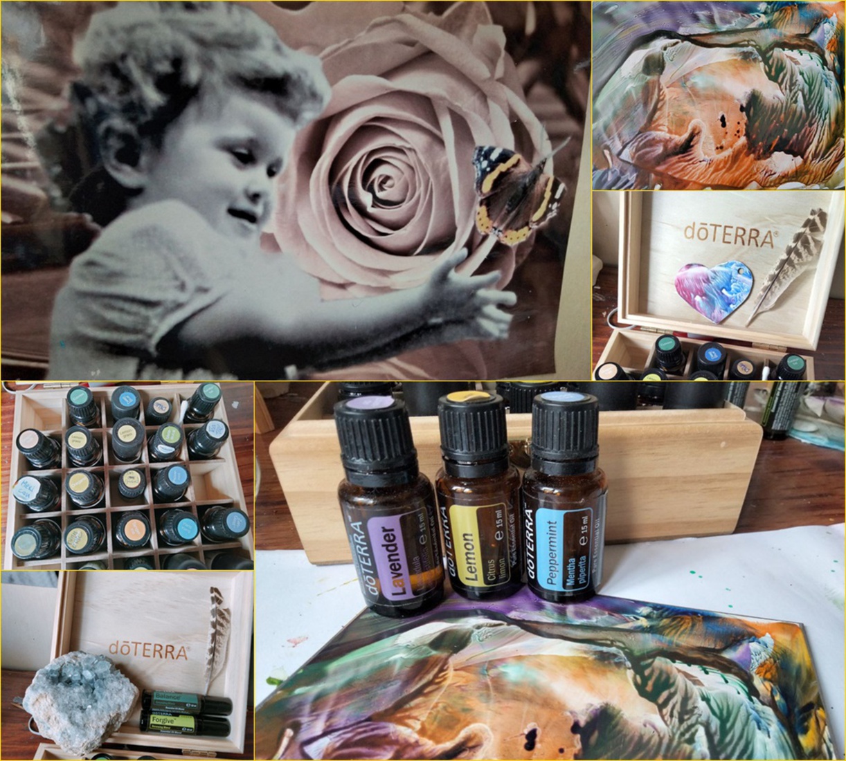 Collage natuur en doTerra.