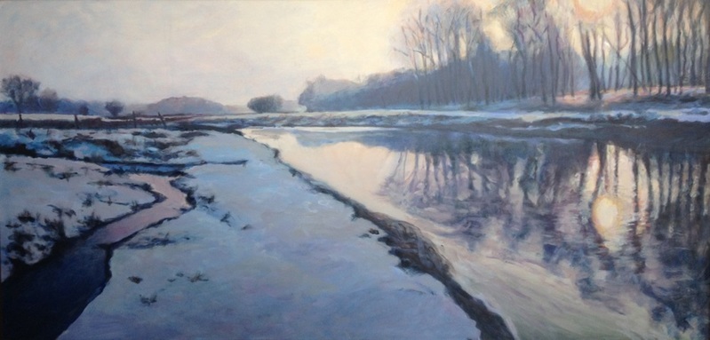 Besneeuwde Regge oevers