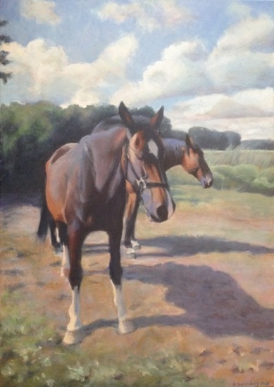 Paarden langs de Regge.