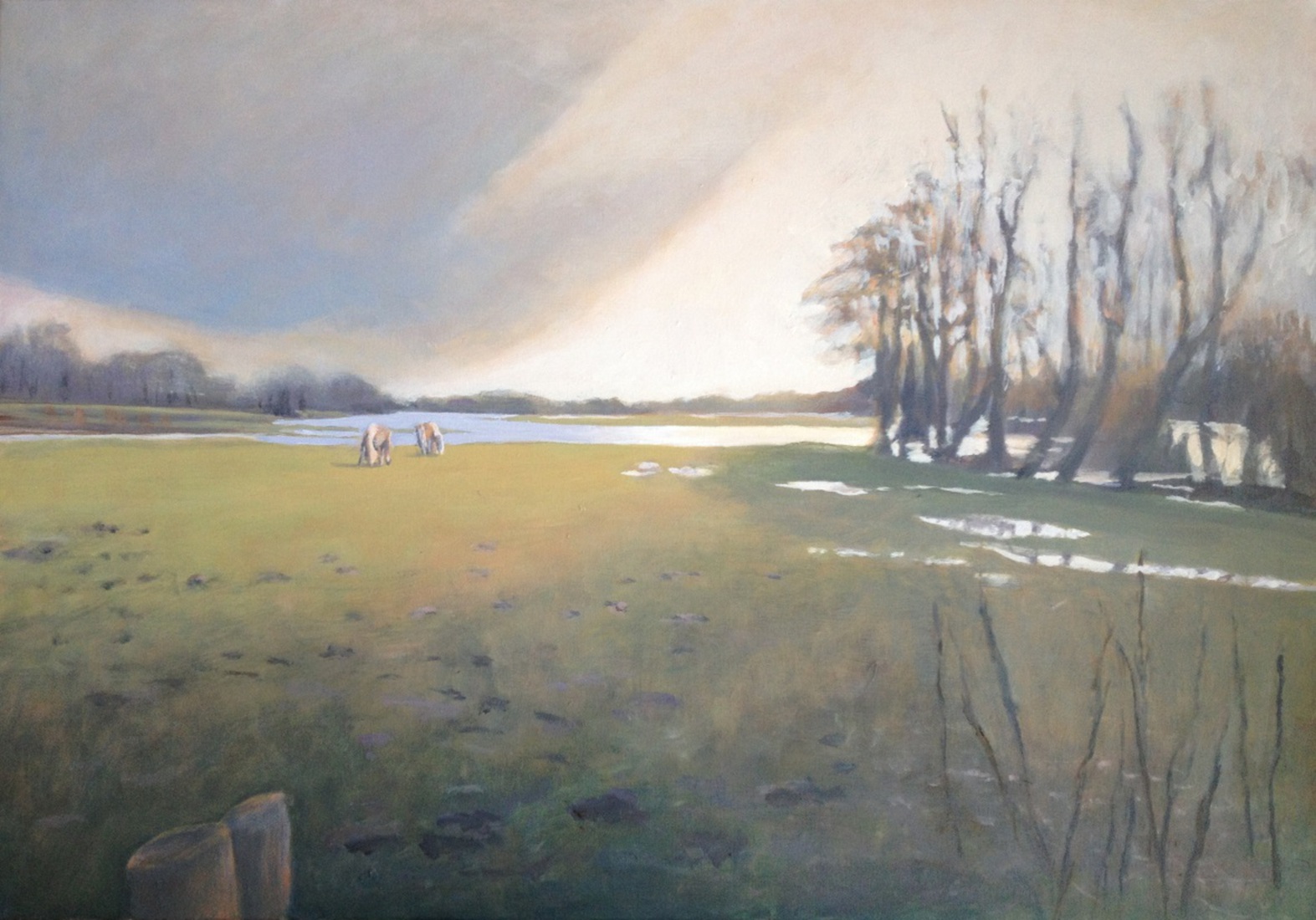 Hoog water in het Vechtdal bij Brucht