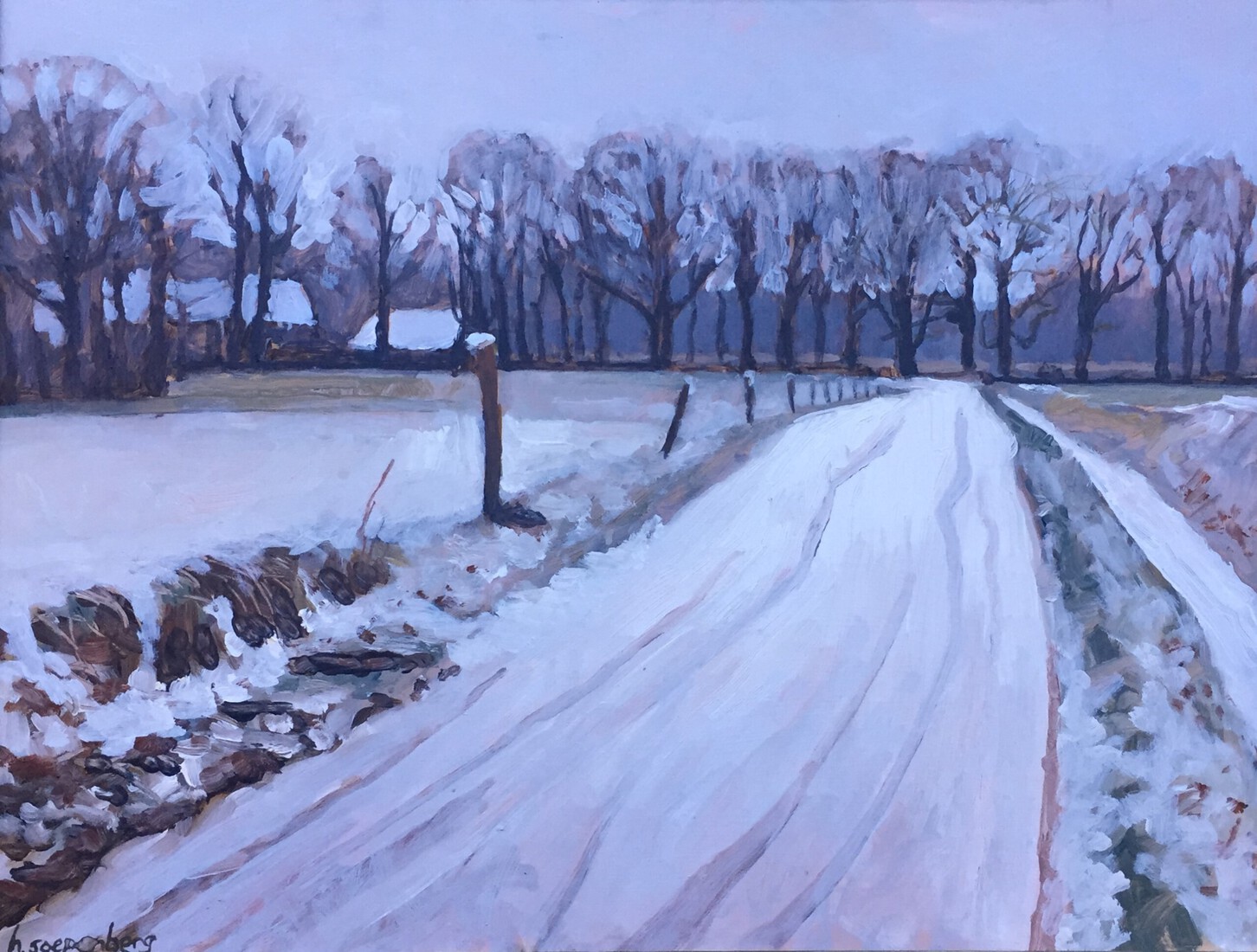 Sneeuwlandschap Eerder Achterbroek