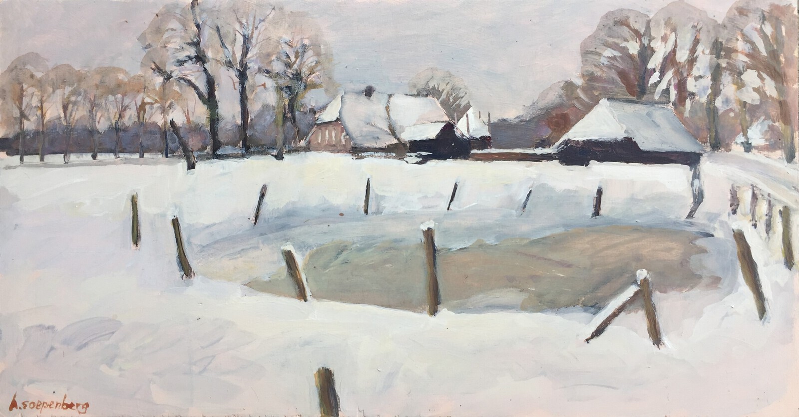 Sneeuwlandschap Eerder Achterbroek