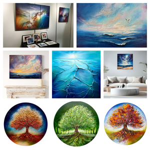 Deze collectie toont een reeks recente abstracte landschappen met kenmerkende textuurelementen. Elk kunstwerk wordt geleverd met een Echtheidscertificaat. Geïnteresseerden die iets soortgelijks willen maken, kunnen op mijn website terecht voor meer informatie over landschapscursussen. Wilt u een schilderij op maat laten maken? Neem dan gerust contact met mij op via het contactformulier op de website of via e-mail: selenesart@gmail.com.