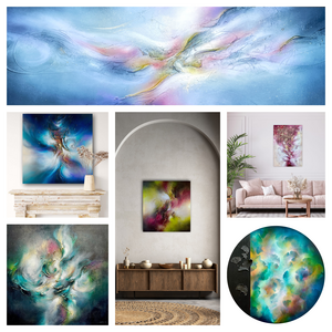 Deze collectie toont een reeks recente abstracte landschappen met kenmerkende textuurelementen. Elk kunstwerk wordt geleverd met een echtheidscertificaat. Geïnteresseerden die iets soortgelijks willen maken, kunnen op mijn website terecht voor meer informatie over abstract cursussen. Wilt u een schilderij op maat laten maken? Neem dan gerust contact met mij op via het contactformulier op de website of via e-mail: selenesart@gmail.com.