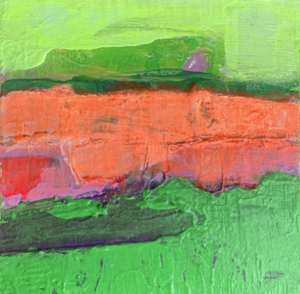 Kleine kunstwerkjes met acrylverf 
Alle schilderijtjes kunnen geleverd worden met een [neon]baklijstje . De afmeting daarvan is 14x14 cm. 