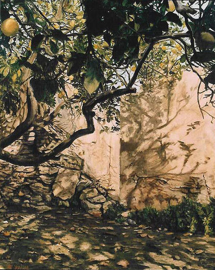 Citroenboom bij ruïne