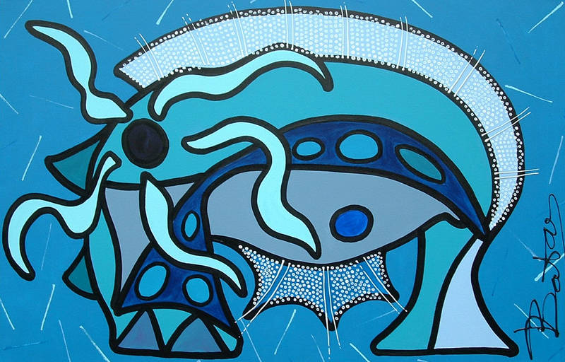 Animals in blue