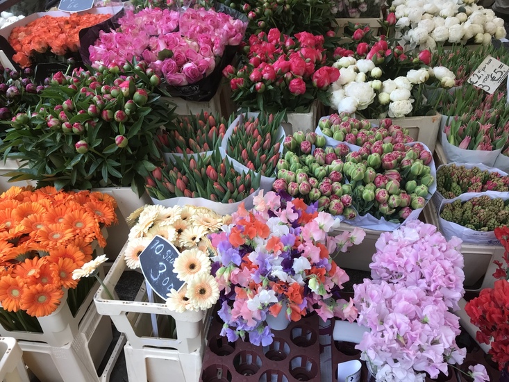 Bloemen op de markt