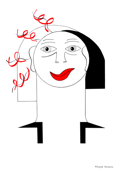 Women with the red curl