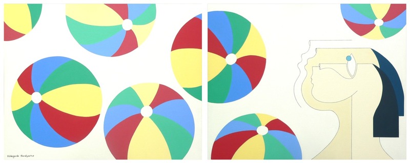 Women and beach balls