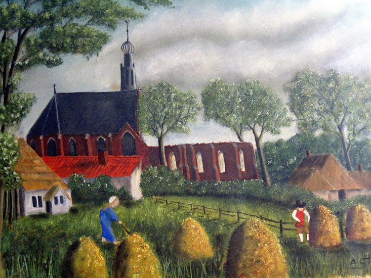 Ruinekerk in bergen anno1750