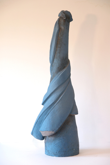 Blauwe gedraaide zuil.