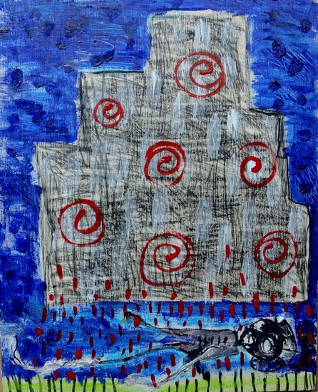 he found himself under an enormous stormcloud