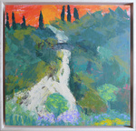 Schilderwerken abstract, figuratief of een combinatie hiervan en zeer divers in stijl. Het zijn kleurrijke doeken, veelal gemaakt met meerdere lagen acrylverf over elkaar.